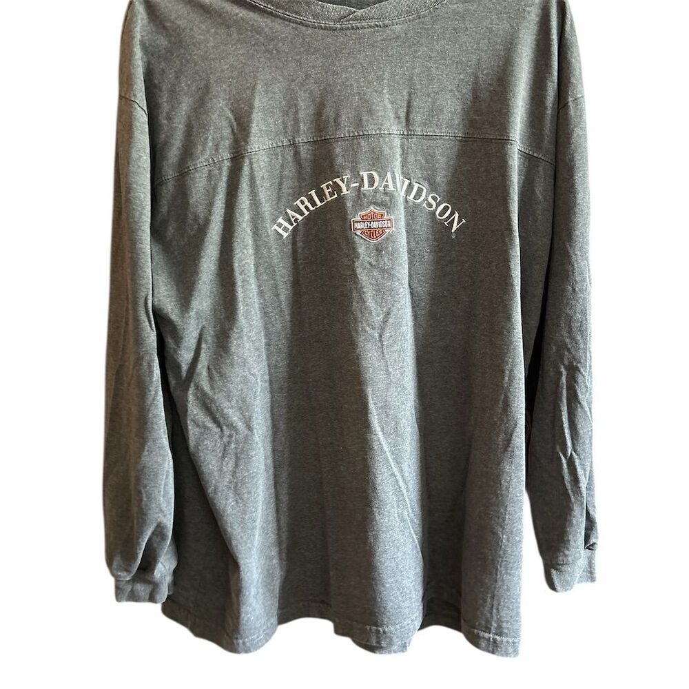 Harley-Davidson Men's Gray Long Sleeve Graphic T-Shirt Size XL